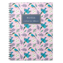 Mooie Roze IJsvogel Vogels Bloemmotief Naam