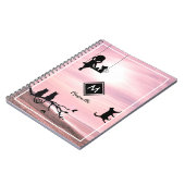 Mooie roze inspiraal van het landschapsmeisje notitieboek (Linkerzijde)