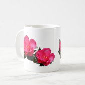 mooie roze kamellia bloemen koffiemok (Voorkant links)