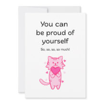 Mooie Roze Kat Inspirerende Trots Op Jou Kaart
