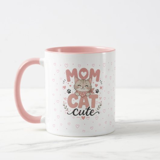Mooie Roze Kat Moeder Mok | Moederdag Geschenk (Links)