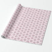 Mooie Roze Kat Poot Inpakpapier (Uitgerold)