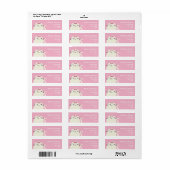 Mooie Roze Kat Retouradres Etiket (Full Sheet)
