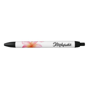 Mooie Roze Kath Golap Bloem Ontwerp Zwarte Inkt Pen