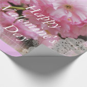 mooie roze kersen bloemen blij met valentijnsdag cadeaupapier (Hoek)