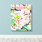 Mooie roze kersen bloesem Japan reizen Canvas Afdruk (Insitu (Houten vloer))