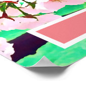 Mooie roze kersen bloesem Japan reizen Poster (Hoek)