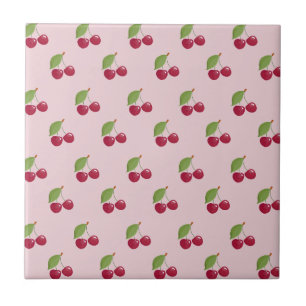 Mooie Roze Kersen Patroon Tegeltje