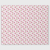 Mooie Roze Kersen Retro Fruit Cadeaupapier (Vlak)