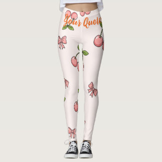 Mooie Roze Kersen & Strikken Naadloos Patroon Leggings