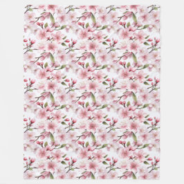 Mooie Roze Kersenbloesem Bloemen Fleece Deken