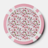 Mooie Roze Kersenbloesem Bloemen Poker Chips (Achterkant)