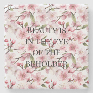 Mooie roze kersenbloesem bloemen stenen onderzetter