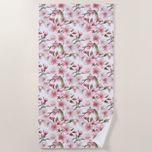 Mooie roze kersenbloesem bloemen strandlaken