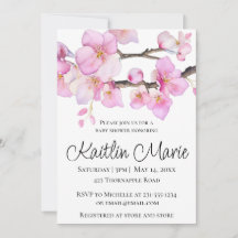 Mooie roze kersenbloesem kalligrafie script