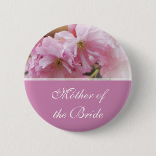 Mooie roze kersenbloesem lente trouwmoeder ronde button 5,7 cm