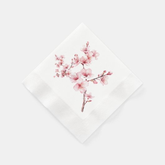 Mooie roze kersenbloesem servet (Hoek)