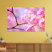 Mooie roze kersenbloesems in de lente canvas afdruk (Insitu (Woonkamer))