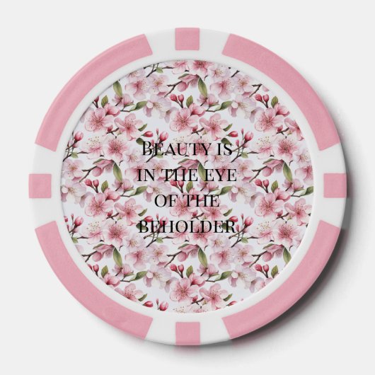 Mooie roze kersenbloesems poker chips (Voorkant)