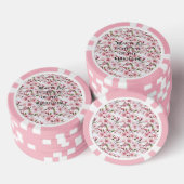 Mooie roze kersenbloesems poker chips (Opstapeling)