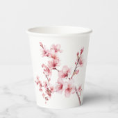 Mooie roze kersenboom bloesems papieren bekers (Achterkant)