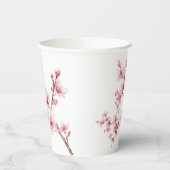 Mooie roze kersenboom bloesems papieren bekers (Links)