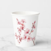Mooie roze kersenboom bloesems papieren bekers (Voorkant)