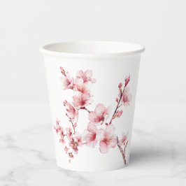 Mooie roze kersenboom bloesems papieren bekers