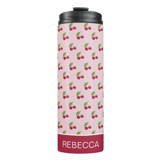 Mooie Roze Kersenpatroon Persoonlijk Thermosbeker (Voorkant)