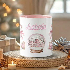 Mooie Roze Kerst gingerbread Koekjes Naam Mok