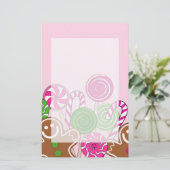 Mooie roze kerst gingerbreads briefpapier (Staand voorkant)