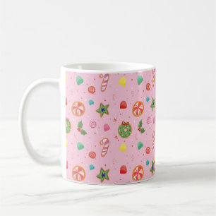 Mooie Roze Kerst Kerstsnoep Mok