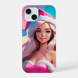 Mooie Roze Kerst Meisje 01 iPhone 15 Case