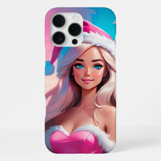 Mooie Roze Kerst Meisje 01 iPhone 16 Pro Max Hoesje