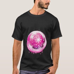 Mooie roze kerstbol met sneeuw Idee Cre T-shirt