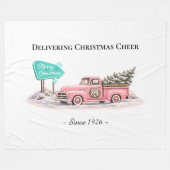 Mooie roze kerstboom cozy fleece deken (Voorkant (Horizontaal))