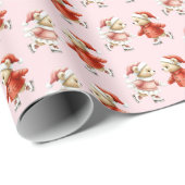 Mooie Roze Kerstcadeau Verpakkings Papier (Rol Hoek)