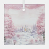 Mooie roze kerstlandschappen glas ornament (Voorkant)