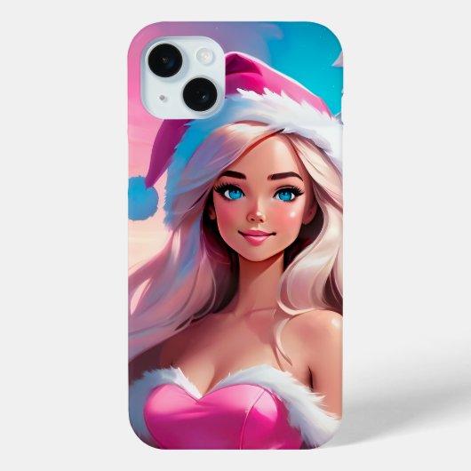 Mooie Roze Kerstmeisje 01 Case-Mate iPhone Case (Achterkant)