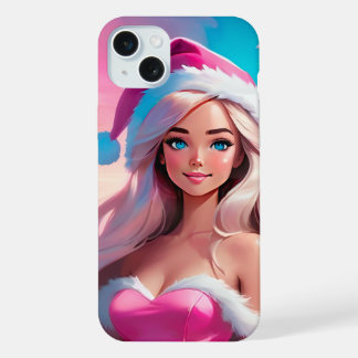 Mooie Roze Kerstmeisje 01 iPhone 15 Plus Case