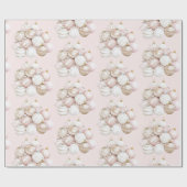 Mooie Roze Kerstversiering Cadeaupapier (Vlak)