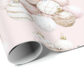 Mooie Roze Kerstversiering Cadeaupapier (Rol Hoek)