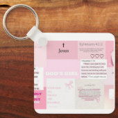 Mooie Roze Keychain in Vierkant Vorm (Voorkant)