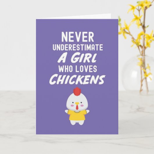 Mooie Roze Kip Kaarten Voor Baby Meisjes Kinderen  (Gele Bloem)