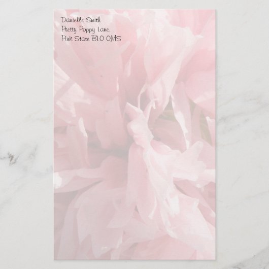 Mooie Roze Klaproos Aangepaste Briefpapier (Voorkant)