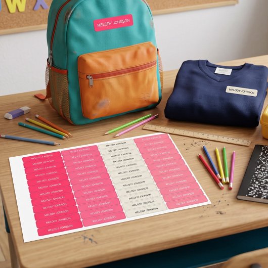 Mooie Roze Kleur Meisje Kleur Gecodeerd Labels