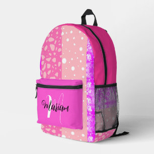 Mooie Roze Kleuren - Esthetische Naam Monogram Bedrukte Rugzak