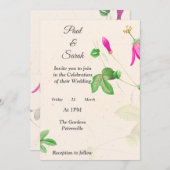 Mooie roze knoppen bruiloft uitnodiging, kaart (Voorkant / Achterkant)