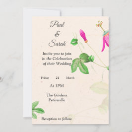 Mooie roze knoppen bruiloft uitnodiging, kaart