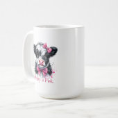 Mooie Roze Koe Koffiemok (Voorkant links)